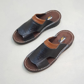 کفش صندل چرم مردانه کد SD032BK رنگ مشکی